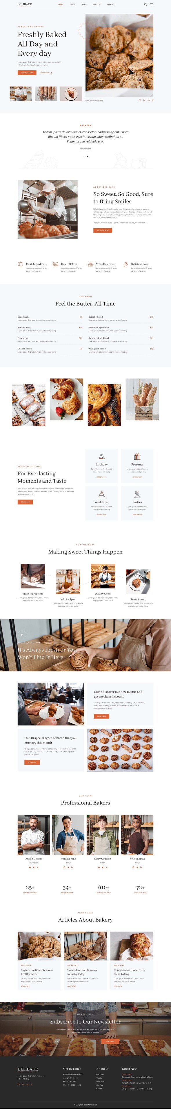Delibake - Bakery and Pastry Elementor Template Kit