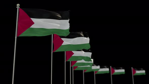 Palestine Row Flag With Alpha
