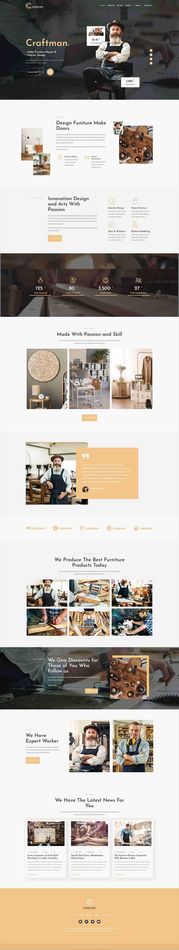 Luckerson - Carpenter & Craftman Elementor Template Kit by Rometheme