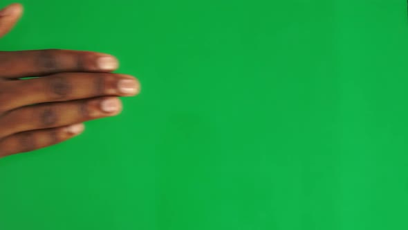 16 Gestures Package for Controlling the Touch Screen with a Male Black Hand on a Green Screen alt