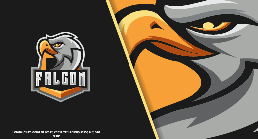 Falcon mascot logo design good use for symbol identyti emblem team club gaming esport and more