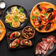 Italian cuisine. Pizza, pasta and toasts - PhotoDune Item for Sale