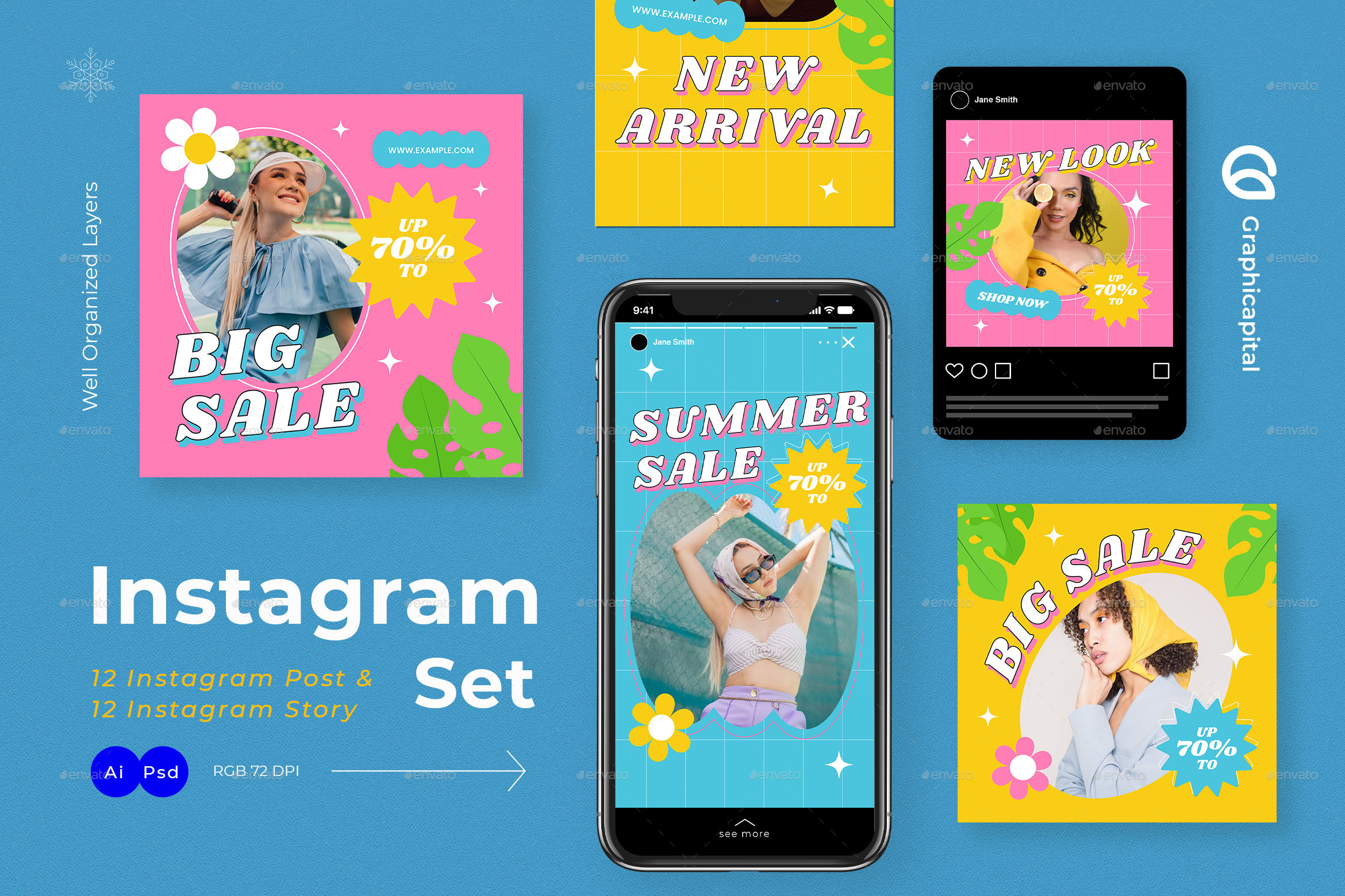 Summer Fashion Instagram Pack by Graphicapital | GraphicRiver