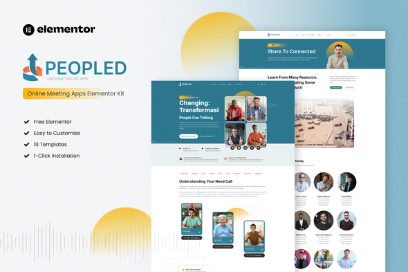 Peopled - Online Meeting App Elementor Template Kit