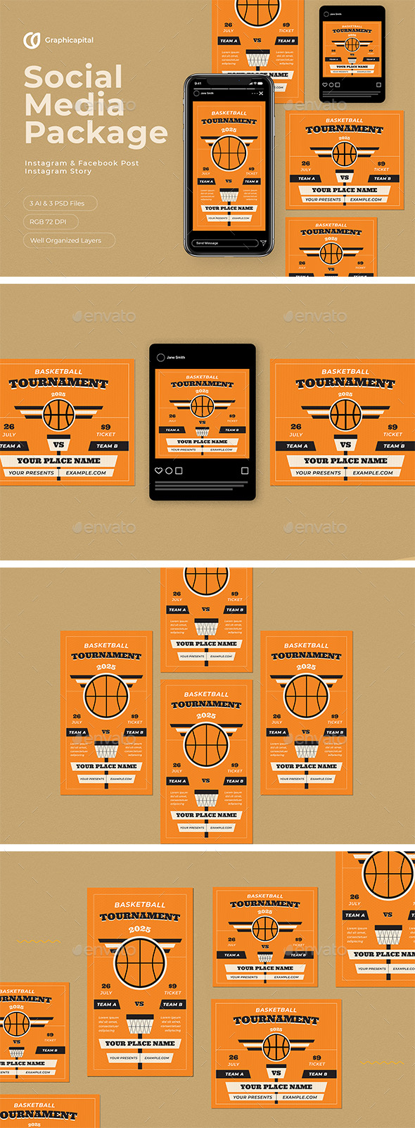 Basketball Tournament Social Media Package