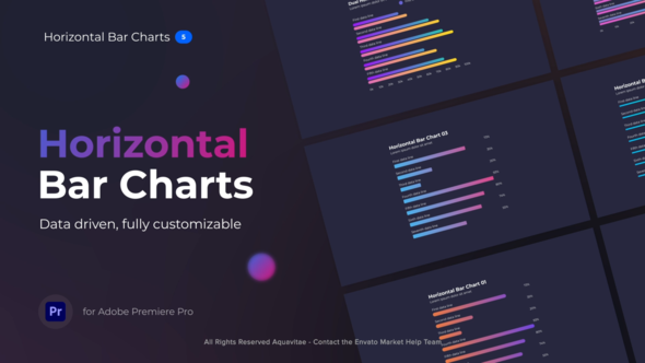 Gradient Horizontal Bar Charts Premiere Pro Template