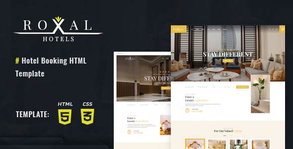 Excellent Roxal - responsive hotel booking HTML5 Template
