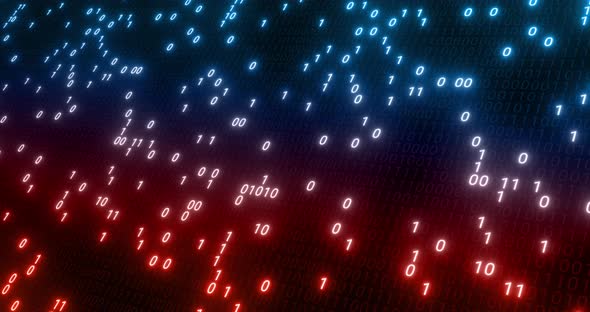 Hacking digital binary code matrix 01 background loop.