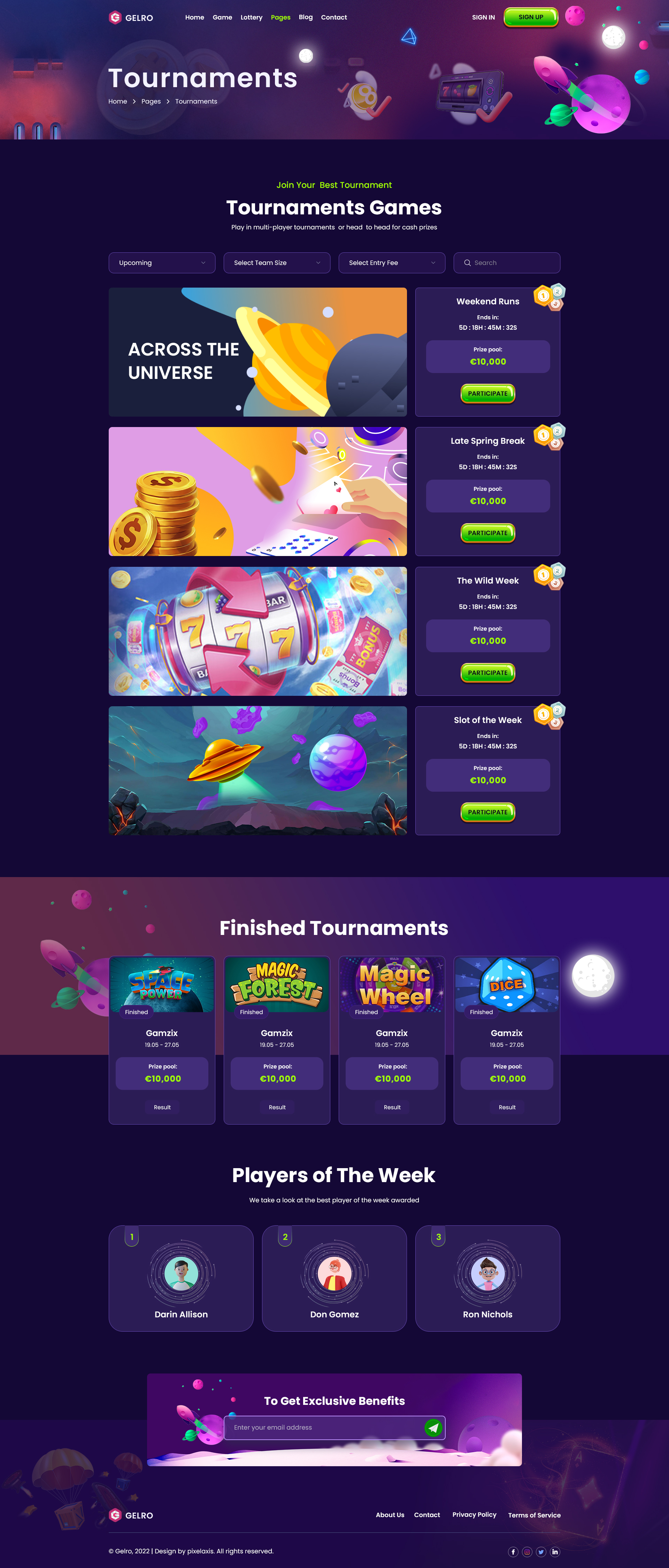 Gelro - Online Gaming PSD Template by pixelaxis