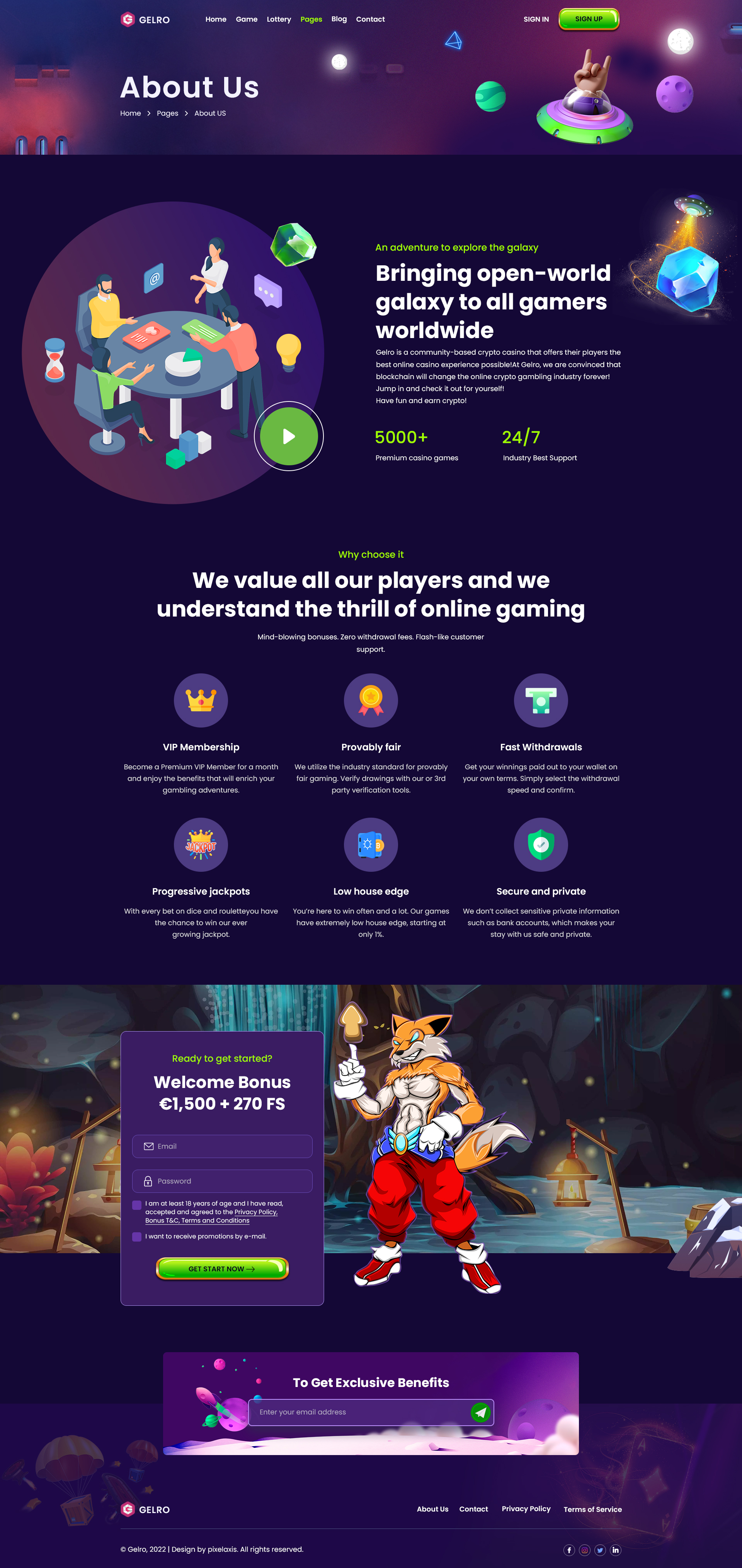 Gelro - Online Gaming PSD Template by pixelaxis