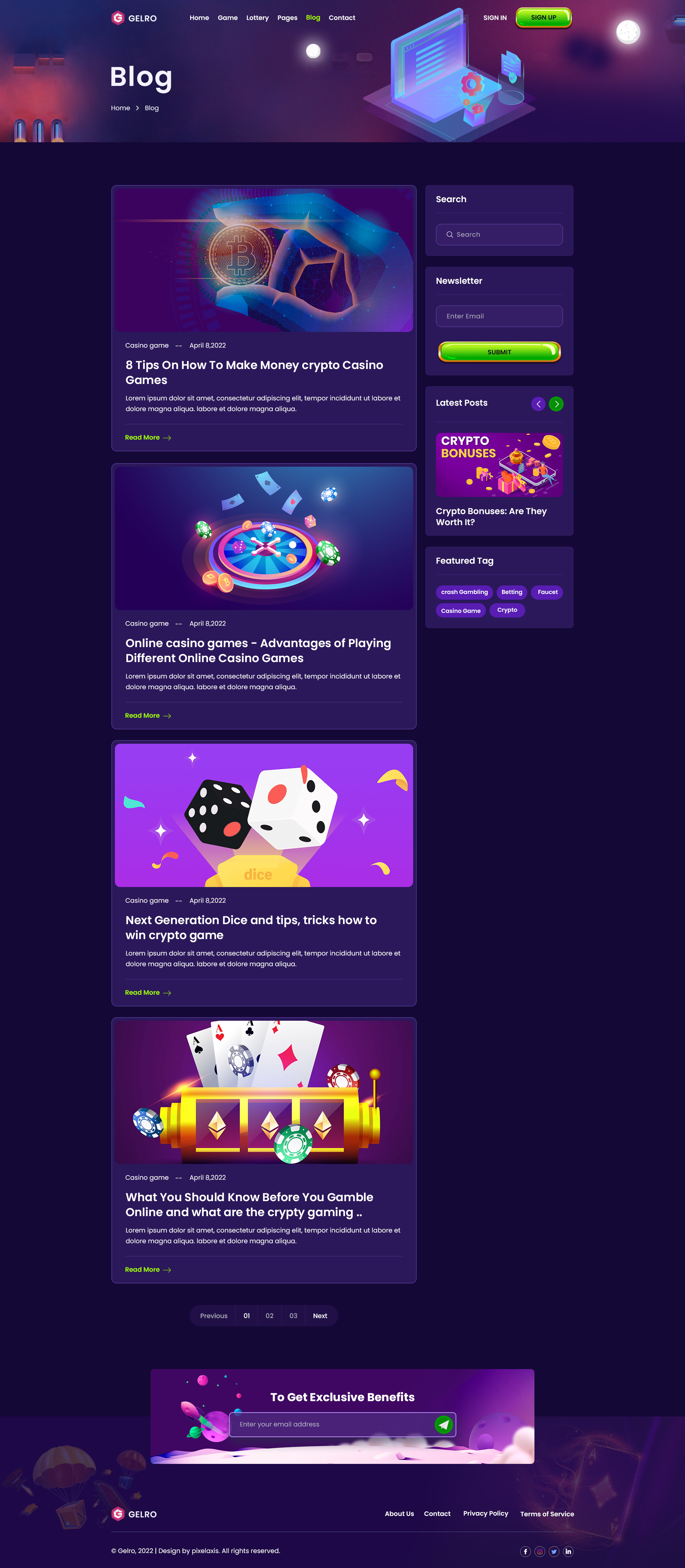 Gelro - Online Gaming PSD Template by pixelaxis