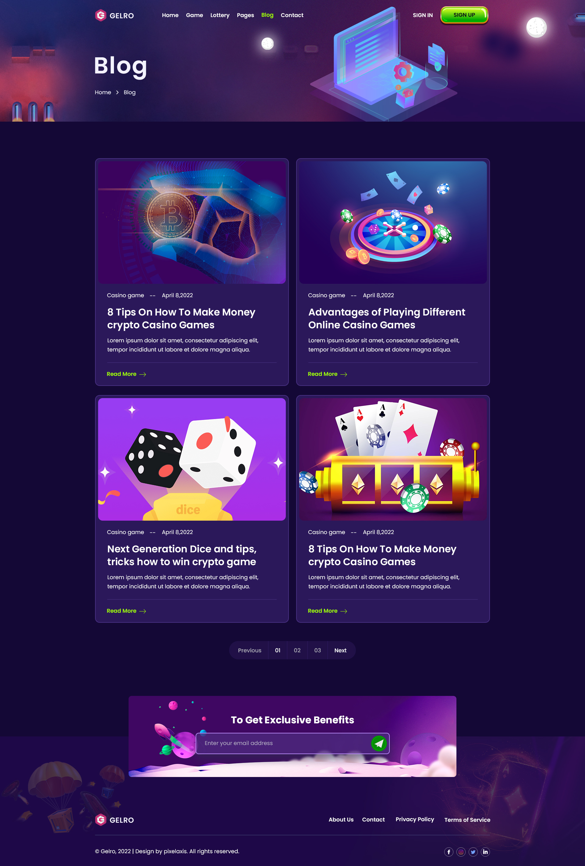 Gelro - Online Gaming PSD Template by pixelaxis