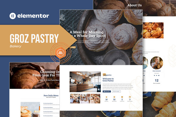 Groz Pastry - Bakery Elementor Template Kit