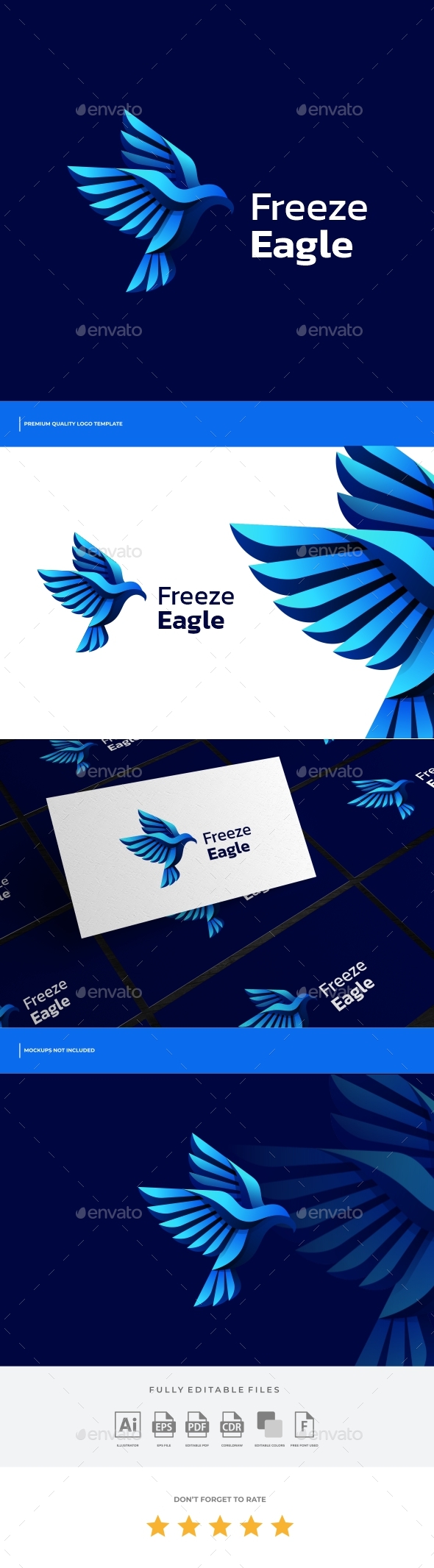 Freeze Eagle Gradient Logo Template