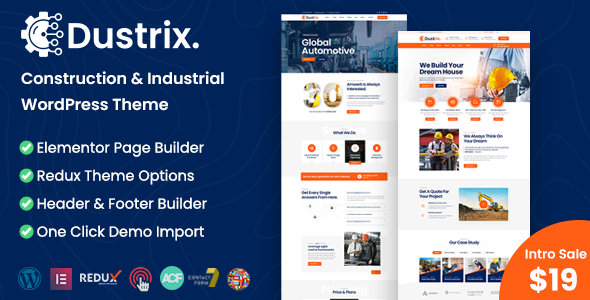 Dustrix – Construction and Industry WordPress Theme