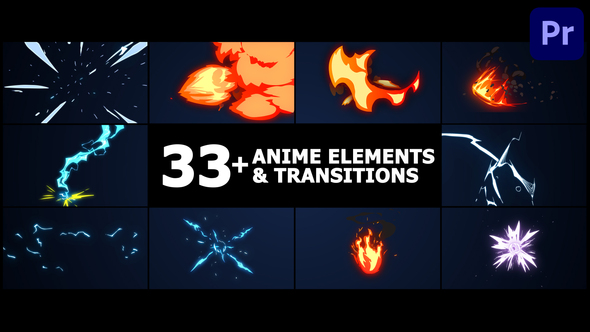Anime Elements And Transitions | Premiere Pro MOGRT