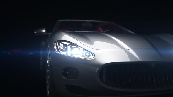 Auto in the studio. camera movement from right to left on the front view dynamic lighting