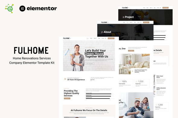 Fulhome - Home Renovations & Repair Company Elementor Pro Template Kit