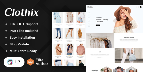 Clothix – Minimal Fashion Store Prestashop 1.7 Responsive Theme