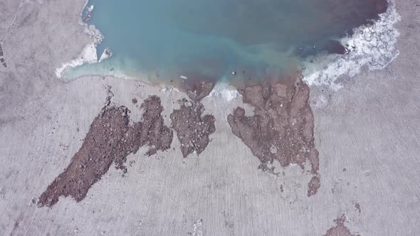 The Blue Lake in the Crater of Gorely Volcano