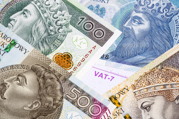 Vat tax - documents with Polish money - Stock Photo - Images