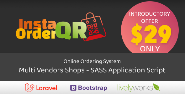 InstaOrderQR - Online Ordering System - Multi Vendors Shops - SASS Script - WhatsApp Order - QR Code