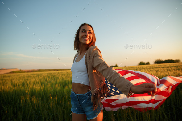4th of July. USA independence day celebrating with national American flag - Stock Photo - Images