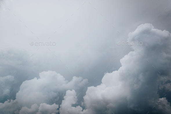 Stormy skies, dark blue gray clouds, dramatic heavenly landscape. Bad weather, the beginning of a