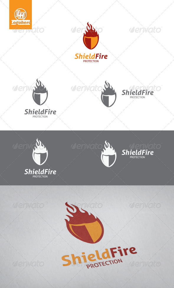 Shield Fire Logo Template - Objects Logo Templates