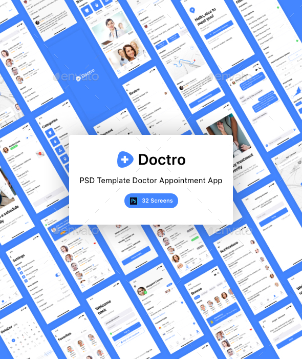 Doctro - PSD Template Doctor Appointment App