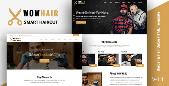 Excellent Wowhair - Barber & Hair Salon HTML Template