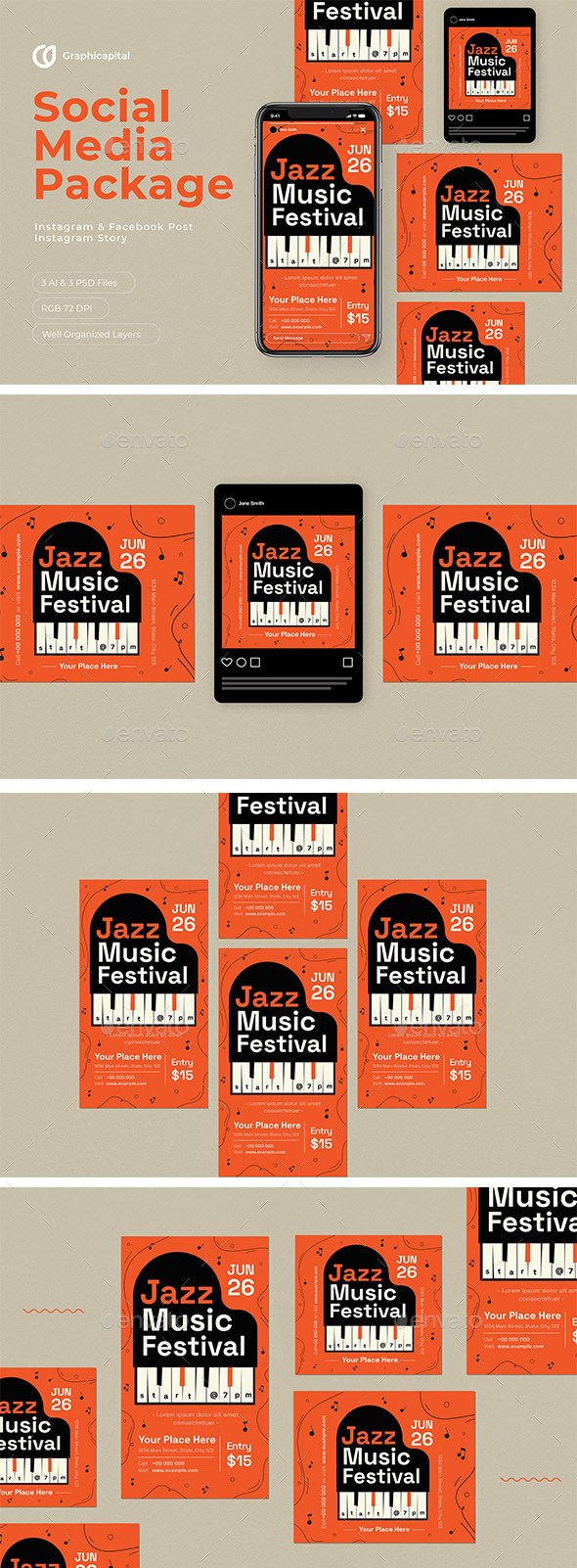 Jazz Music Social Media Package
