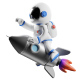 Astro Rocket 3D Illustration