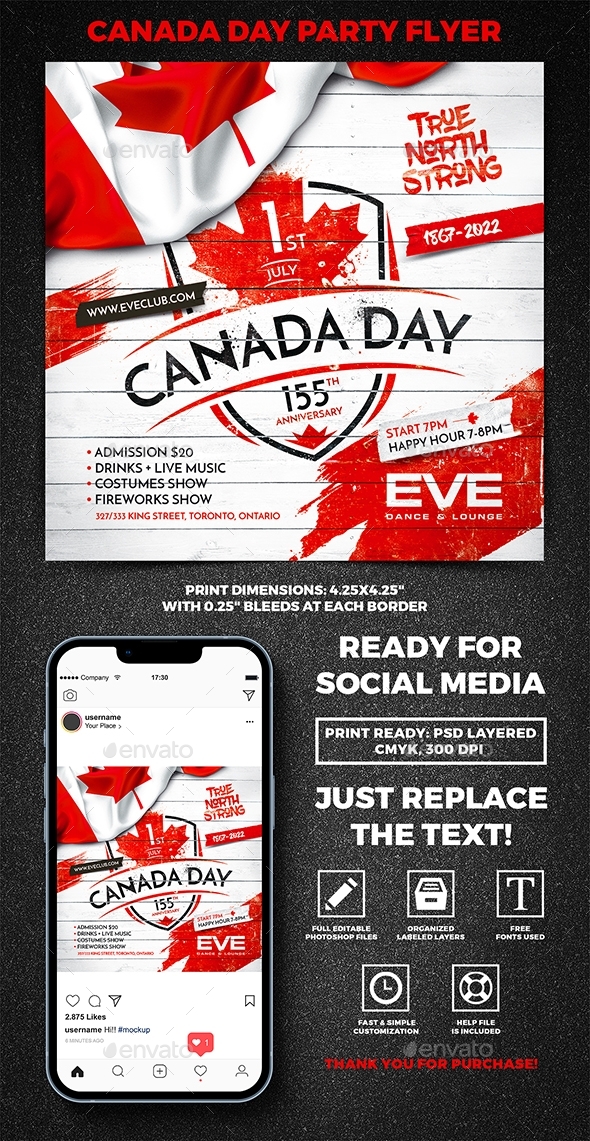 Canada Day Party Square Flyer vol.1