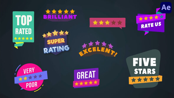 Five Stars Rating Badges [After Effects]