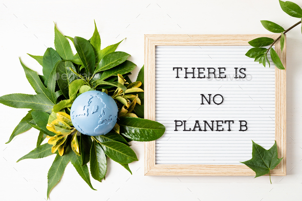 Letter board with text there is no planet b