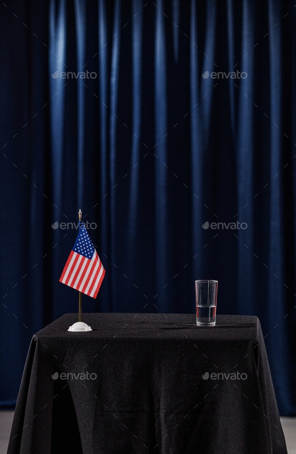 Speech podium for American speaker