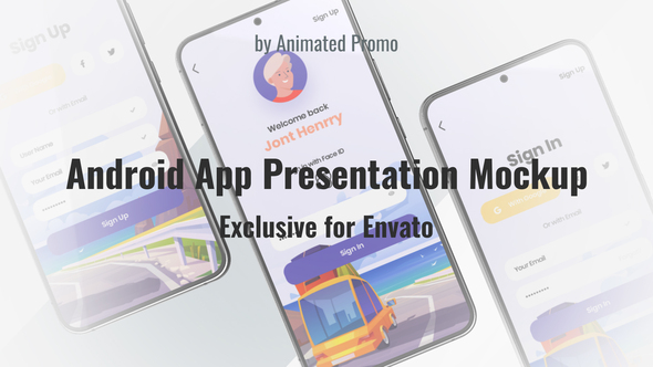 App Presentation Android Mockup Product Promo template preview