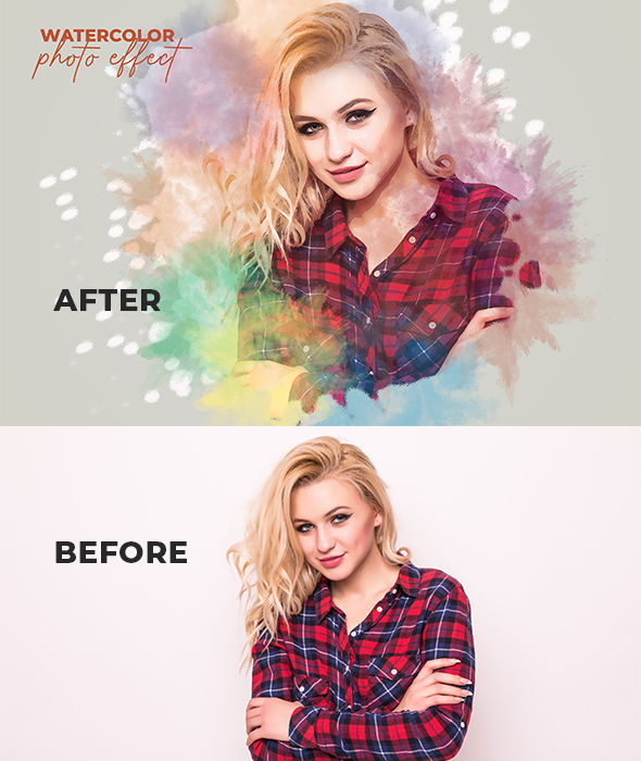 New Watercolor Photo Effect Template