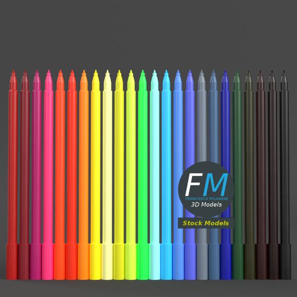 Coloured marker pens set
