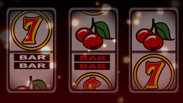 Slot machine winning animation surounded by bokeh effect by vectorfusionart