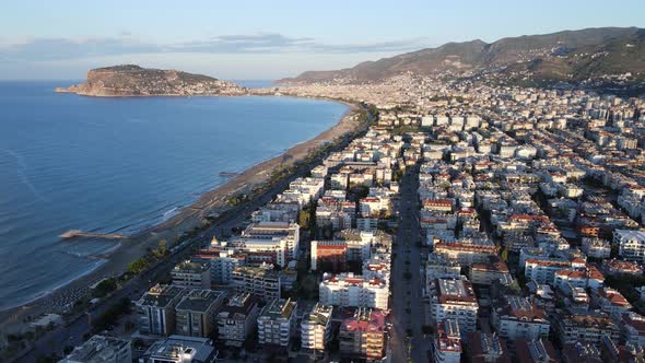 Aerial View Alanya Turkey  Resort Town Seashore alt