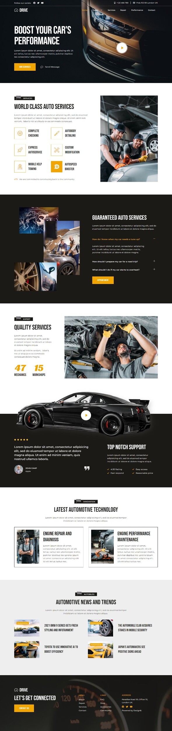 Drive - Car Repair & Auto Service Elementor Template Kit by Design_8