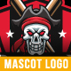 Skull pirate baseball sport logo design