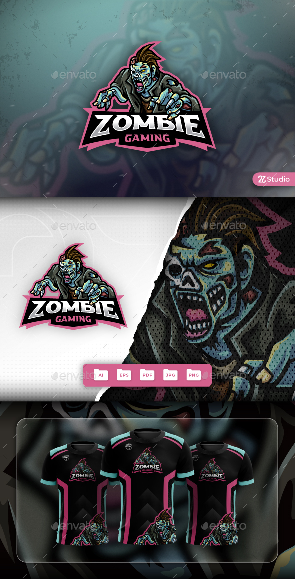 Zombie mascot logo design