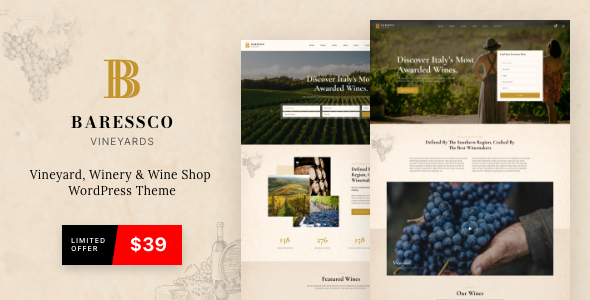 Baressco – Wine, Vineyard & Winery WordPress Theme