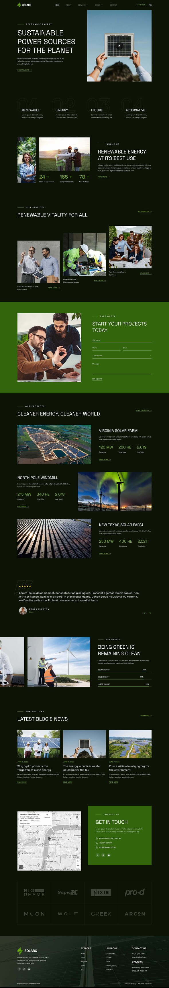 Solaro - Solar & Renewable Energy Elementor Template Kit