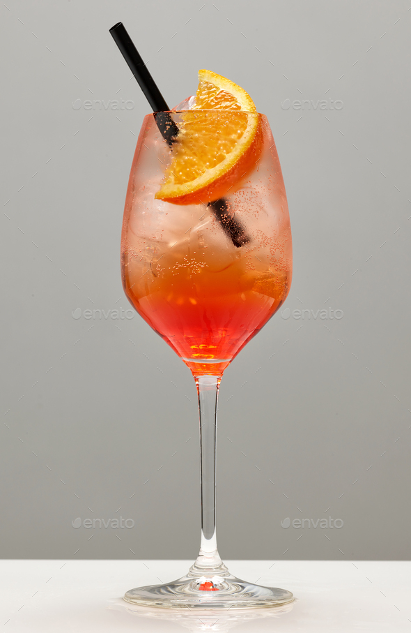 Glass of Aperol Spritz cocktail Stock Photo by Alex9500