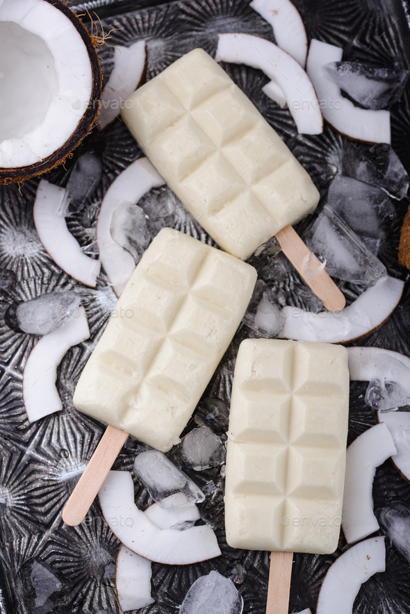 Healthy coconut ice cream popsicles Stock Photo by furmanphoto PhotoDune
