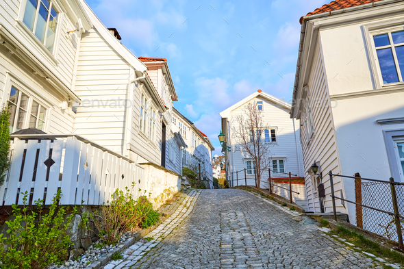 Wooden houses in Bergen - Stock Photo - Images